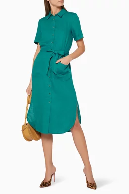 Whistles montana linen shirt dress online