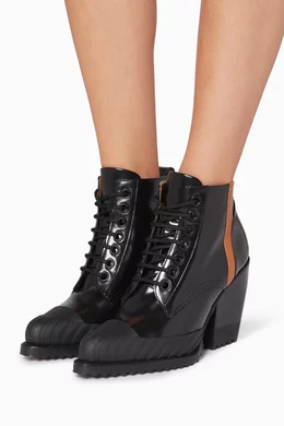 Buy Chloe Black Black 90 Rylee Lace Up Booties For Women Online Ounass Bahrain