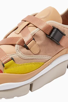 Buy Chloe Pink Sonnie Low Top Sneakers in Suede Calfskin Mix Materials For Women Online Ounass Bahrain