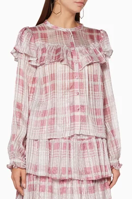 Buy LoveShackFancy Pink Pink Ruffled Erica Top For Women Online Ounass Bahrain