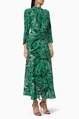 Rixo green tiger stripe top