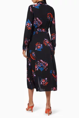 Buy WHISTLES Black Black Floral Freya Shirt Dress For Women Online Ounass Bahrain