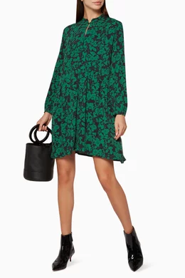 Buy WHISTLES Green Green Deco Floral Print Shirt Dress For Women Online Ounass Bahrain