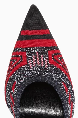 Buy Prada Black Black Red Knit Stiletto Pumps For Women Online Ounass Bahrain
