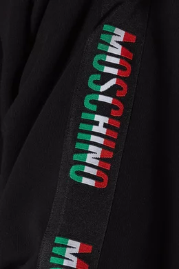 Buy Moschino Black Italia Logo Tape Zipped Hoodie For Men Online Ounass Bahrain