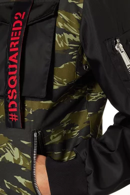 Buy Dsquared2 Green Multi Coloured Camouflage Punk Logo Skinhead Bomber Jacket For Men Online Ounass Bahrain