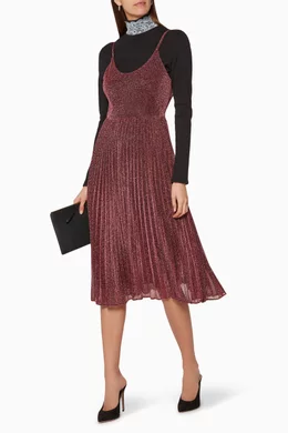 Buy WHISTLES Pink Dark Pink Pleated Regina Dress For Women Online Ounass Bahrain