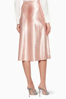 Blush pink metallic skirt cheap