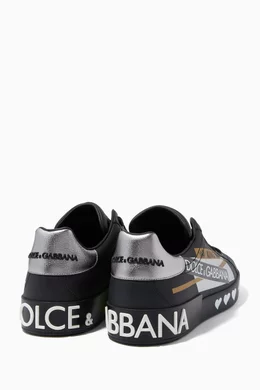 Buy Dolce Gabbana Black Black Portofino Tape King of Love Sneakers For Men Online Ounass Bahrain