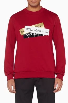 Buy Dolce Gabbana Red Red Tape Logo Sweatshirt For Men Online Ounass Bahrain