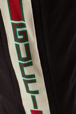 Buy Gucci Black Logo Striped Gabardine Stretch Trousers For Men Online Ounass Bahrain