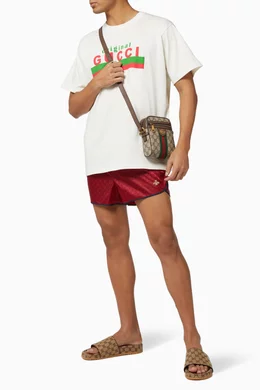 Gg nylon swim short with bee on sale