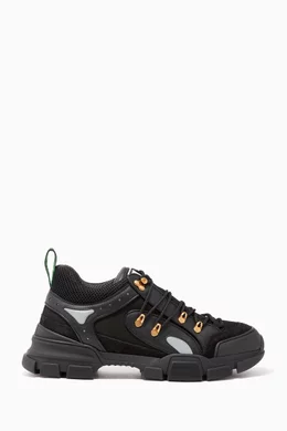 Buy Gucci Black Black Leather Flashtrek Sneakers For Men Online Ounass Bahrain