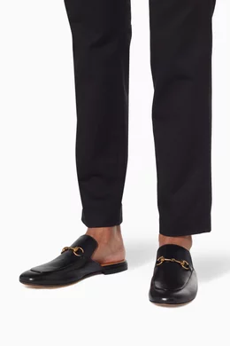 Buy Gucci Black Black Kings Horsebit Backless Loafers For Men Online Ounass Bahrain