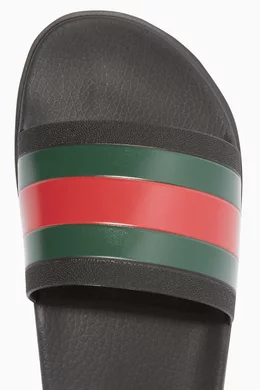 Buy Gucci Black Black Pursuit Trek Web Slide Sandals For Men Online Ounass Bahrain