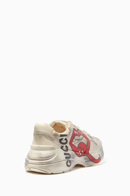 Buy Gucci White Off White Rhyton Mouth Print Sneakers For Men Online Ounass Bahrain