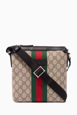 Buy Gucci Neutral Beige Ebony Small GG Supreme Messenger Bag For Men Online Ounass Bahrain