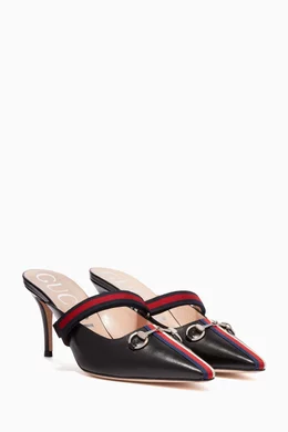 Buy Gucci Black Black Emma Leather Mules For Women Online Ounass Bahrain