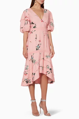 Buy Keepsake The Label Pink Pink Botanic Midi Dress For Women Online Ounass Bahrain