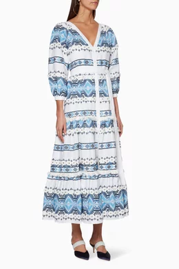 Buy Alexis Blue Wylla Embroidered Maxi Dress For Women Online Ounass Bahrain