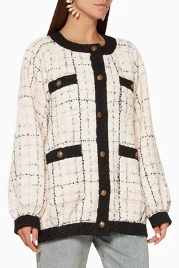 Buy Gucci Neutral Ivory Oversized Tweed Bomber Jacket For Women Online Ounass Bahrain