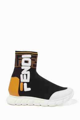 Buy Fendi Black Black Fila Sock Sneakers For Boys Online Ounass