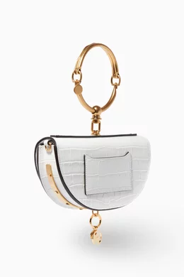 Buy Chloe White White Crocodile Embossed Nile Minaudiere Bag For Women Online Ounass Bahrain