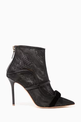 Buy Malone Souliers Black Black Claudia Luwolt Velvet Booties For Women Online Ounass Bahrain