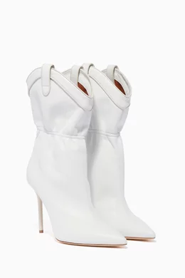 Buy Malone Souliers White White Leather Daisy Boots For Women Online Ounass Bahrain