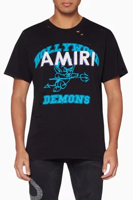 Buy Amiri Black Black Hollywood Demons T-Shirt For Men Online 