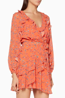 Buy La Maison Talulah Orange Oranged Floral Print Daring Day Dress For Women Online Ounass Bahrain