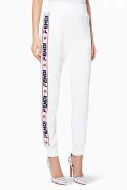 Buy Fendi White White Logo Track Pants For Women Online Ounass Bahrain
