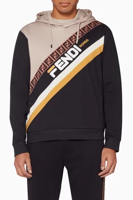 Buy Fendi Black Black Fendi Fila Hooded Sweatshirt For Men Online Ounass Bahrain