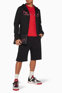 Buy Fendi Black Bug Eye Jogging Shorts For Men Online Ounass Bahrain