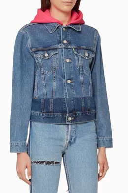 Vetements hooded denim jacket deals