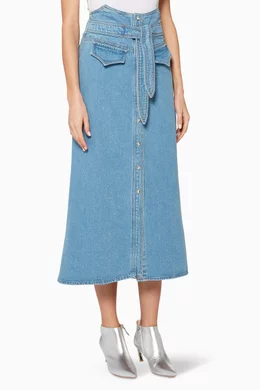 Nanushka denim midi skirt outlet