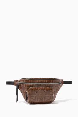 Buy Fendi Brown FF Belt Bag in Glazed Fabric For Men Online Ounass Bahrain