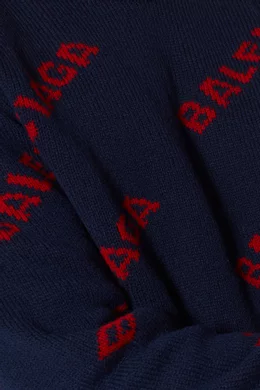 Buy Balenciaga Multicolour Navy Red Jacquard Logo Sweater For Men Online Ounass Bahrain