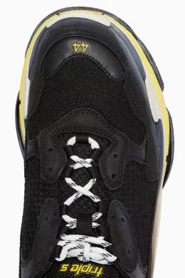 Black and yellow balenciaga triple s discount