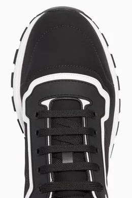 Buy Prada Black Black Match Race Panelled Sneakers For Men Online Ounass Bahrain