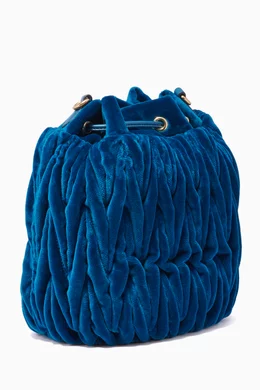 Buy Miu Miu Blue Blue Velvet Small Matelasse Bucket Bag For Women Online Ounass Bahrain