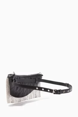 Buy Miu Miu Black Black Crystal Embellished Fringe Belt Bag For Women Online Ounass Bahrain