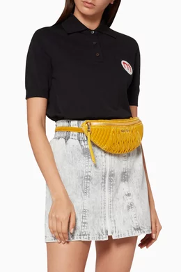 Buy Miu Miu Yellow Yellow Velvet Matelasse Belt Bag For Women Online Ounass Bahrain