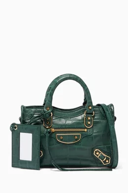 Buy Balenciaga Green Green Nano Metallic Edge City Bag For Women Online Ounass Bahrain