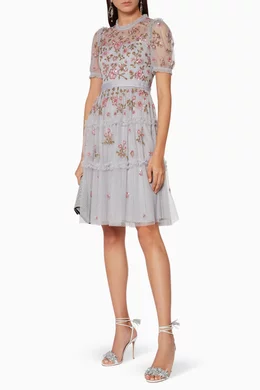Buy Needle Thread Blue Dusk Blue Carnation Sequin Dress For Women Online Ounass Bahrain