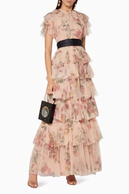 Needle and thread venetian rose tulle dress top