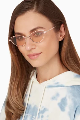 Buy Stella McCartney Pink Cat-Eye Metal Frame Sunglasses For Women
