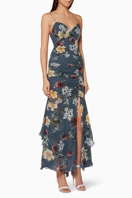 Nicholas floral drawstring dress clearance