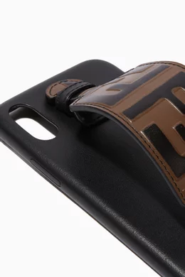 Buy Fendi Black Black Monogram Leather iPhone X Case For Women Online Ounass Bahrain