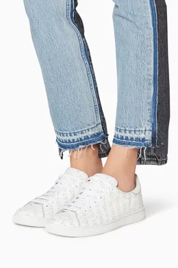 Buy Vetements White Perforated Logo Low Top Sneakers For Women Online Ounass Bahrain